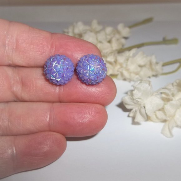 Earring, Purple Earring, AB Aurora Borealis, Earring Set, Small Earring A404 - Picture 5 of 5